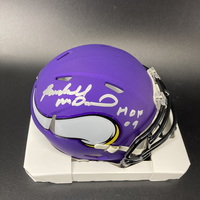 HOF - Vikings Randall McDaniel Signed Mini Helmet with "HOF 09&quot...