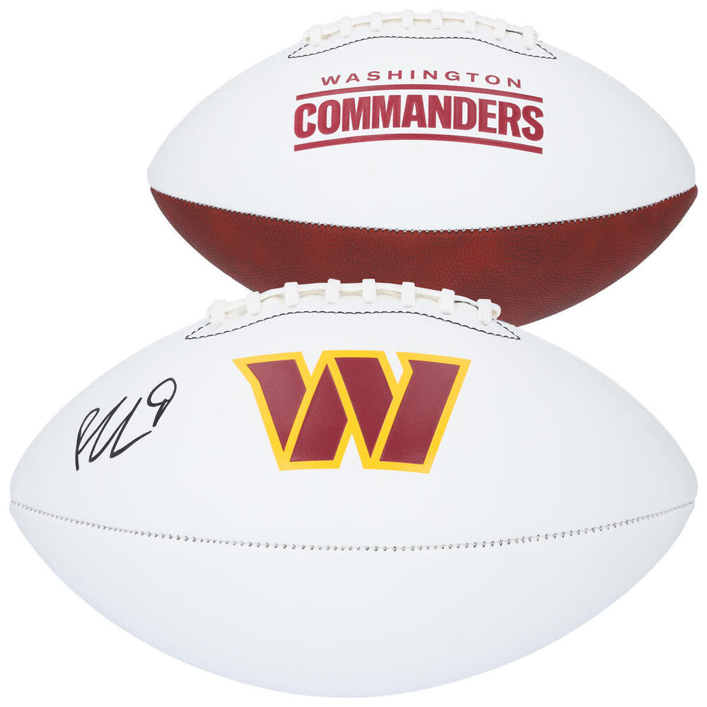 Ryan Leonard Washington Capitals Autographed Washington Commanders White Panel Football