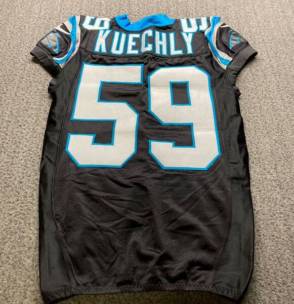 STS - Panthers Luke Kuechley Game Used Jersey (11/13/17) Size 48 With Ca...