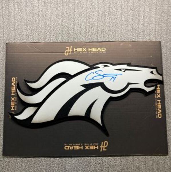 NFL - Broncos Courtland Sutton Signed Large Hex Head