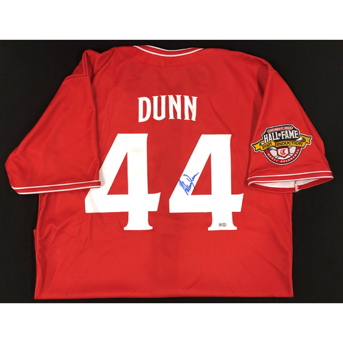 Adam Dunn - AUTOGRAPHED Game Used Jersey: Reds Hall of Fame Legends Game