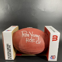 HOF - Vikings Ron Yary Signed Authentic Football with HOF 01 Inscription