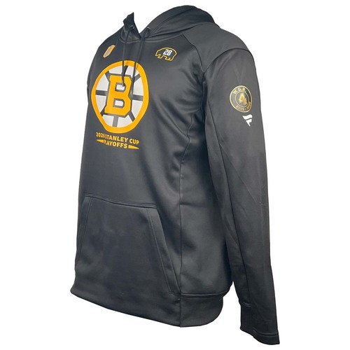 Photo of Team-Issued 2026 Playoffs Player-Worn Fanatics Bruins Hoodie - Elias Lindholm