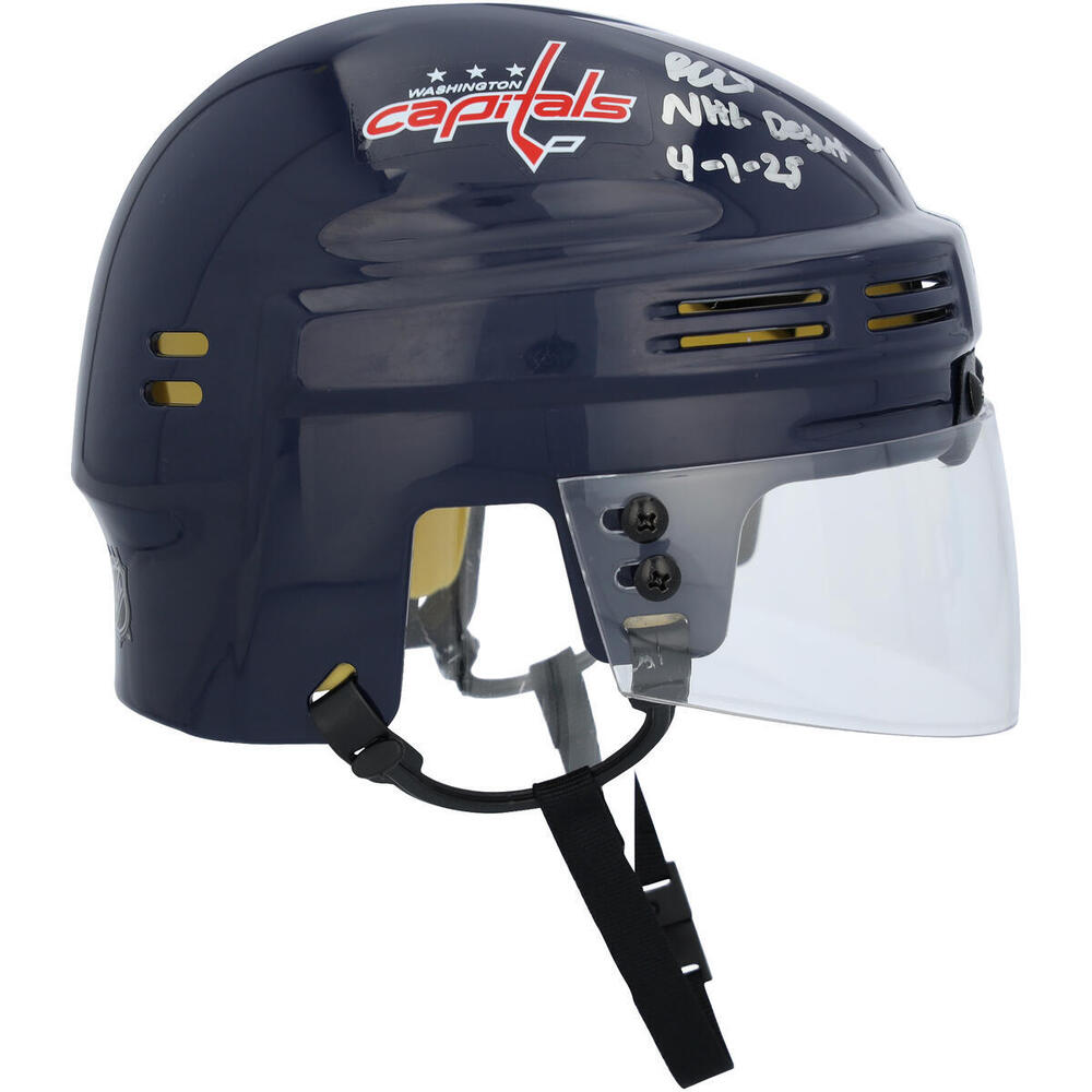 Ryan Leonard Washington Capitals Autographed Navy Mini Helmet with