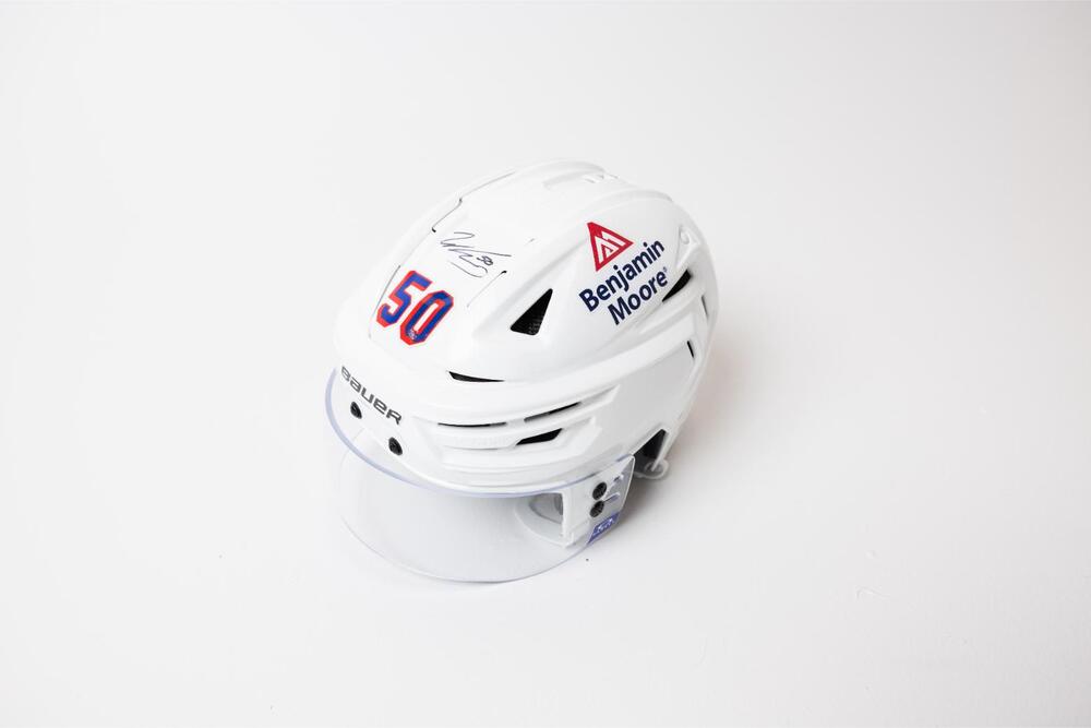 Signed and Game-Used Bauer Helmet by #50 Will Cuylle - New York Rangers