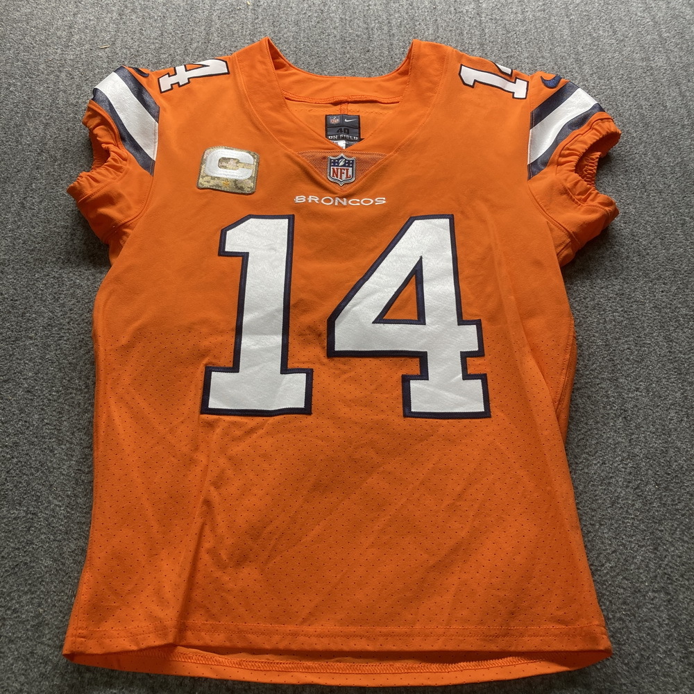 STS Broncos Courtland Sutton Game Used Jersey Size 40 (11/14/21) with