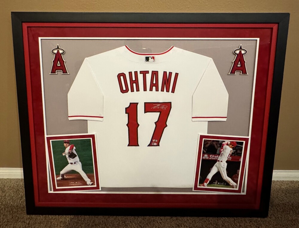 Shohei Ohtani Autographed Angels Framed Jersey | MLB Auctions