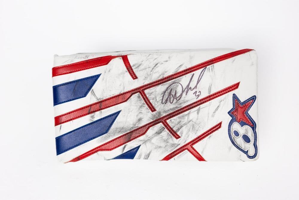 Signed and Game-Used Brians Optik Blocker by #31 Igor Shesterkin - New York Rangers