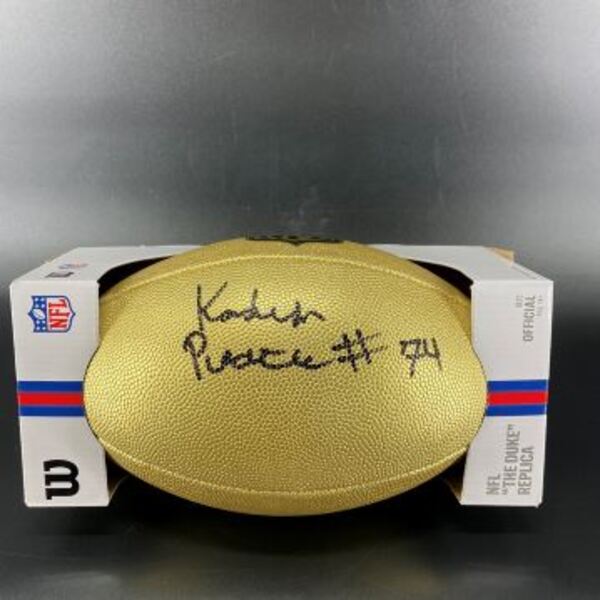 NFL - Dolphins Kadyn Proctor Signed Gold Composite Football