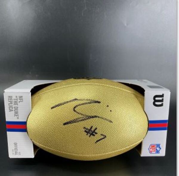 NFL - Falcons Bijan Robinson Signed Gold Composite Football