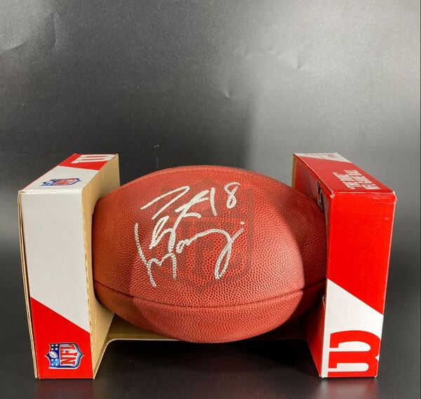 NFL - Broncos Peyton Manning Signed Authentic Football with Pro Bowl Logo