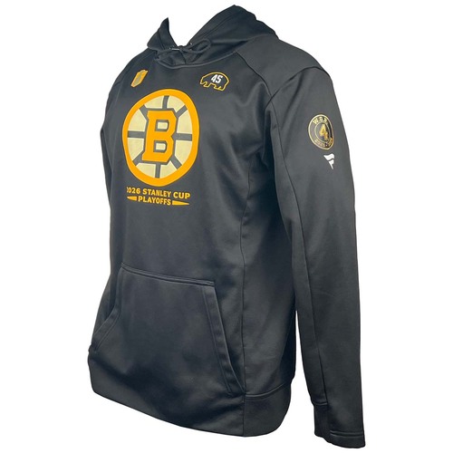Photo of Team-Issued 2026 Playoffs Player-Worn Fanatics Bruins Hoodie - Jonathan Aspirot