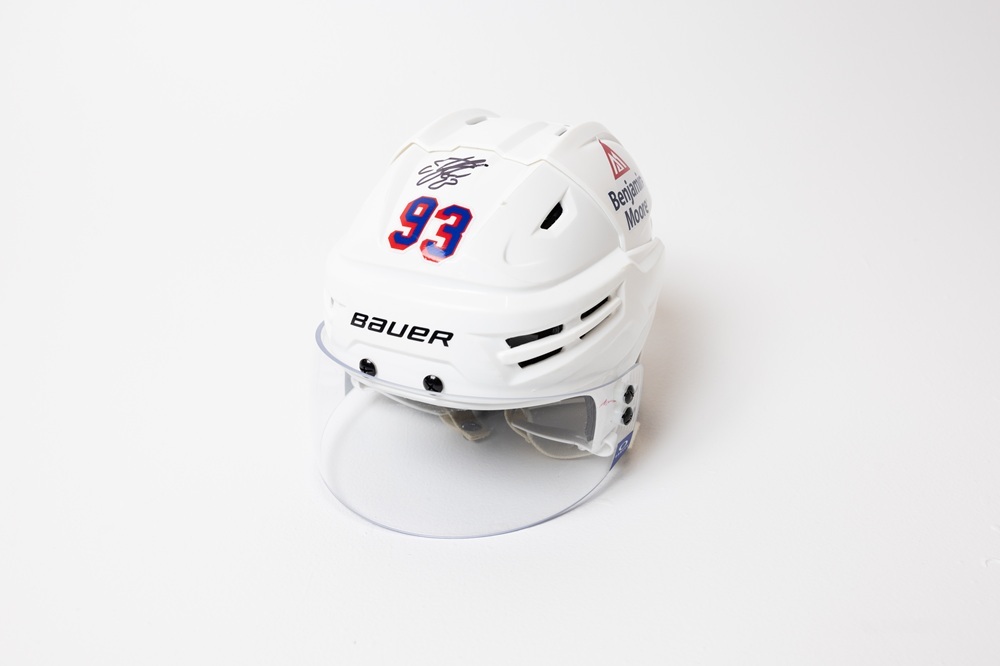 Signed and Game-Used Bauer Helmet by #93 Mika Zibanejad - New York Rangers