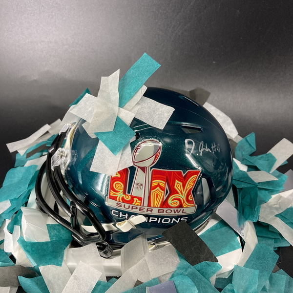 Eagles - DeVonta Smith Signed Commemorative Super Bowl LIX Mini Helmet W...