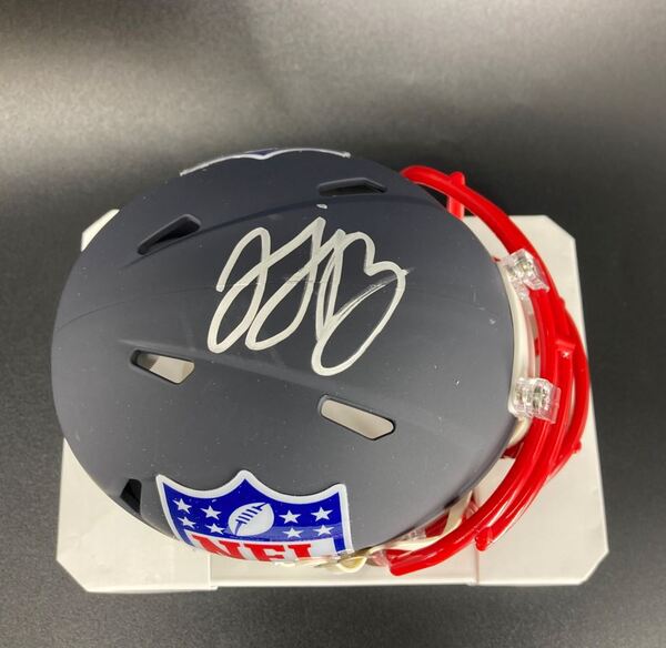 NFL - Commanders Javontae Jean-Baptiste Signed Blue Shield Mini Helmet