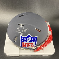 NFL - Falcons Zion Logue Signed Blue Shield Mini Helmet