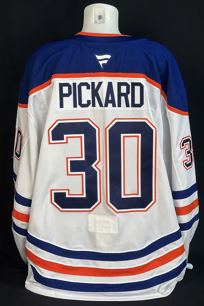 Calvin Pickard #30 - 2025 Western Conference Final Edmonton Oilers Game-Worn White Play-off Set #2 Jersey - Worn For 1 Game vs Dallas Stars (Game #5) - BACK-UP GOALIE ONLY