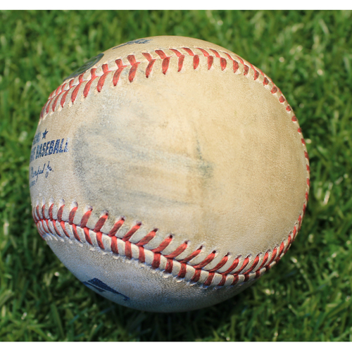 Game-Used Baseball: Brad Keller 261st Career Strikeout & Mike Trout 1395th Career Hit (LAA @ KC 4/14/21)