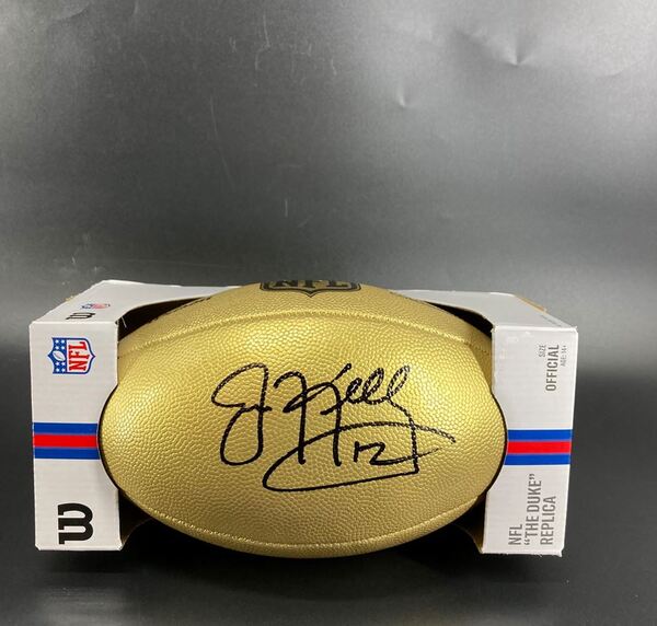 HOF - Bills Jim Kelly Signed Gold Composite Football