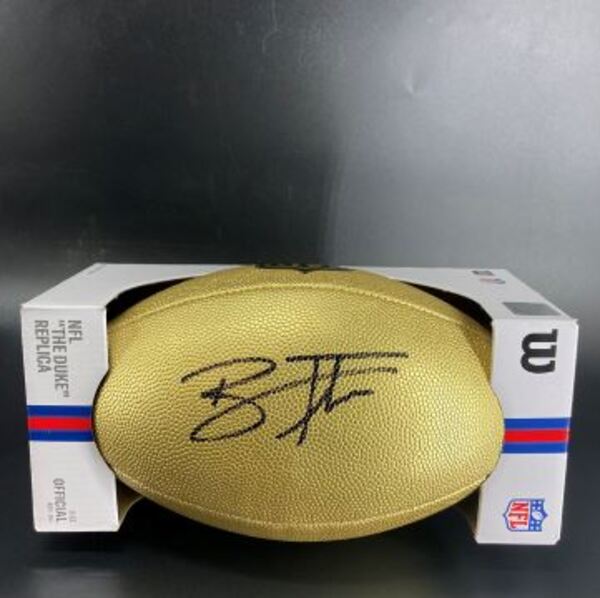 NFL - Chargers Brenen Thompson Signed Gold Composite Football