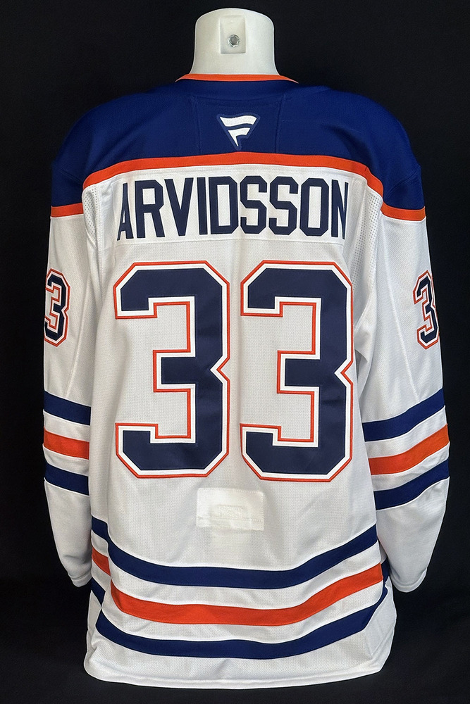 Viktor Arvidsson #33 - 2025 Western Conference Final Edmonton Oilers Game-Worn White Play-off Set #2 Jersey - Worn For 1 Game vs Dallas Stars (Game #5)