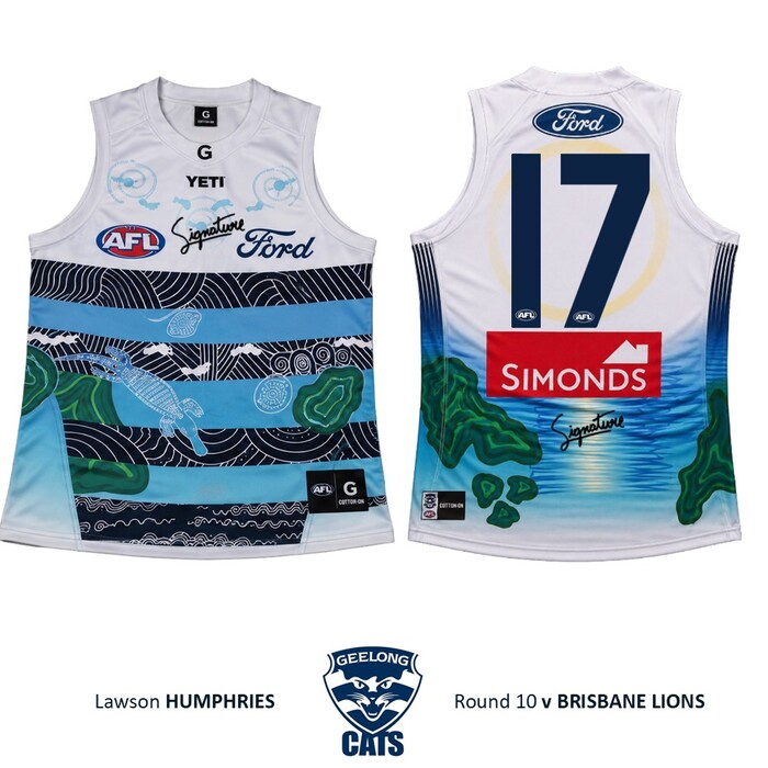 Photo of Lawson Humphries #17 Geelong Cats 2026 First Nations Clash Guernsey