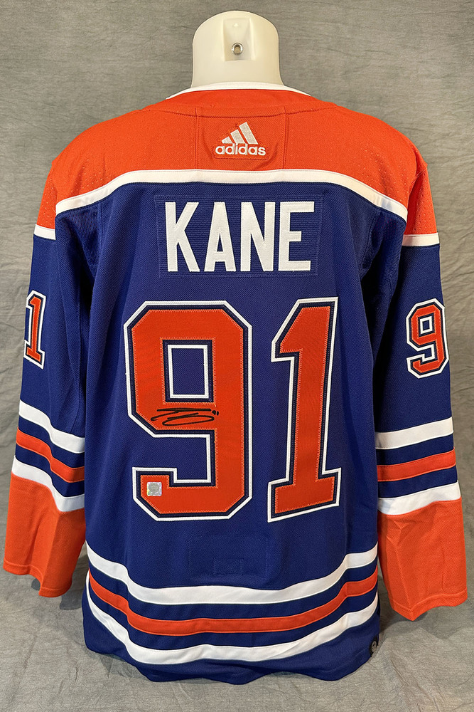 Evander Kane 91 Autographed Edmonton Oilers Royal Blue Adidas Retail