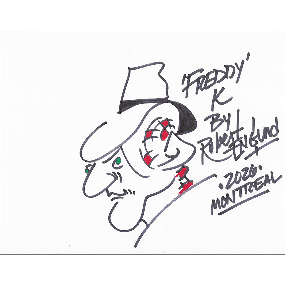 Robert Englund Original Freddy Krueger Hand-Drawn 8.5X11 Sketch