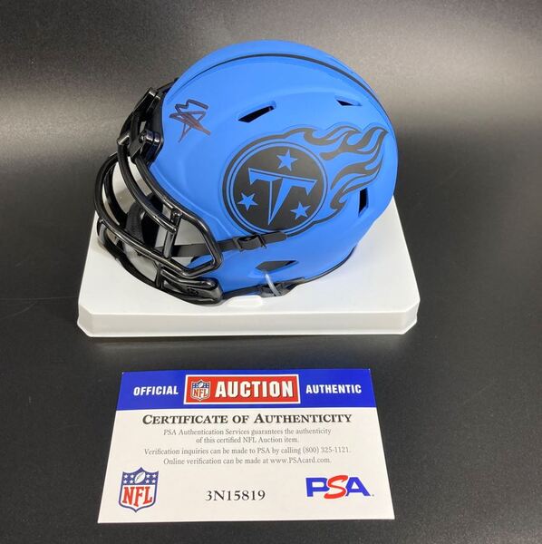 NFL - Titans Elic Ayomanor Signed Rave Mini Helmet