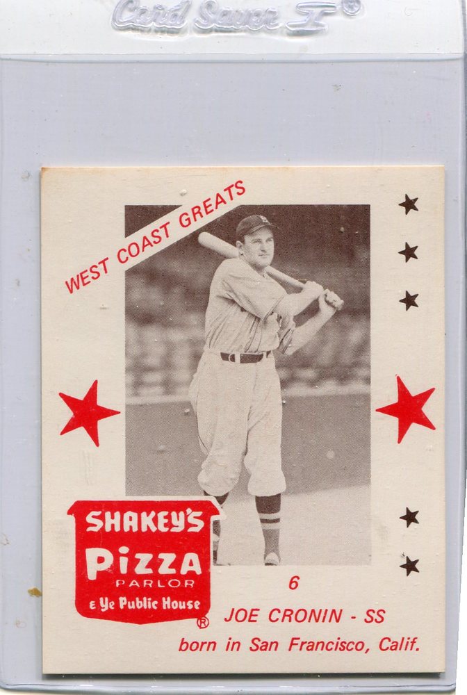 1975 Shakey's Pizza #6 Joe Cronin