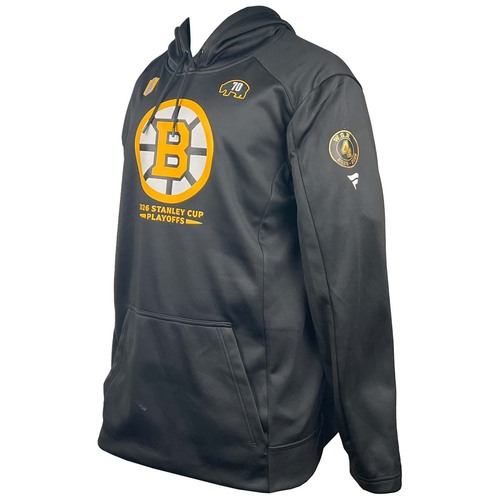 Photo of Team-Issued 2026 Playoffs Player-Worn Fanatics Bruins Hoodie - Joonas Korpisalo