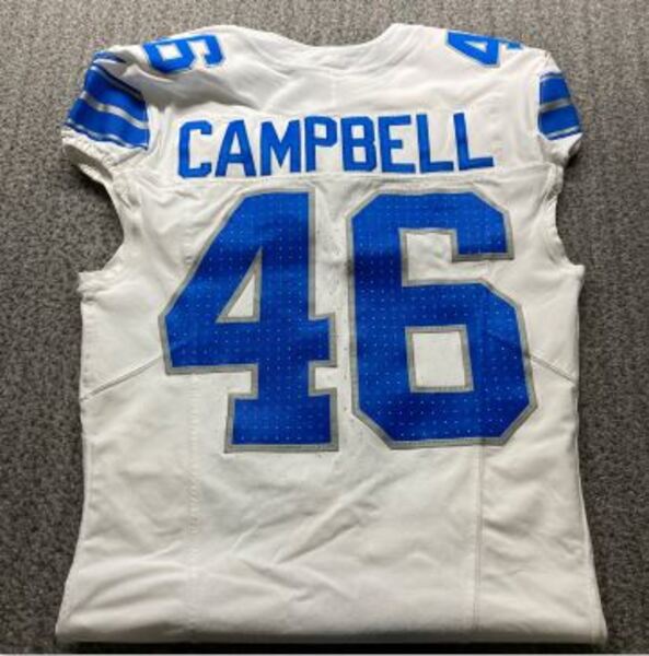 Crucial Catch - Lions Jack Campbell Game Worn Jersey (10/13/2024) Size 4...