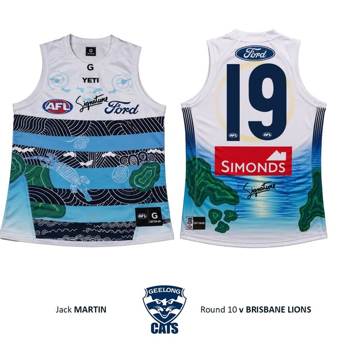 Photo of Jack Martin #19 Geelong Cats 2026 First Nations Clash Guernsey