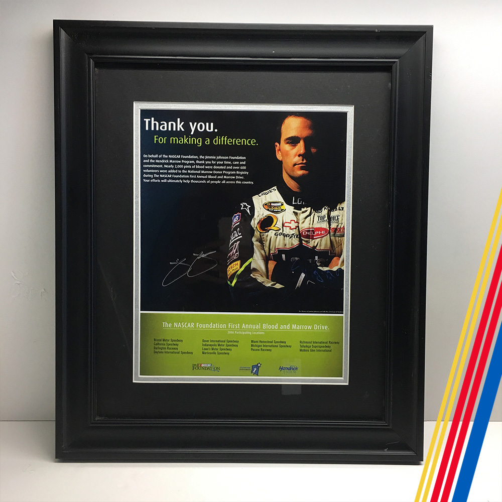 NASCAR's Jimmie Johnson autographed framed photo!