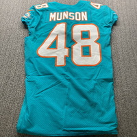 NFL - Dolphins Calvin Munson Game Cut Jersey Size 42 With Shula Patch