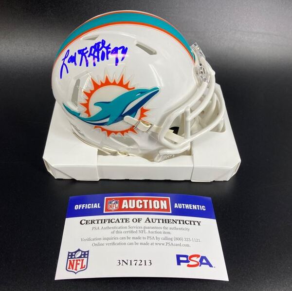HOF - Dolphins Larry Little Signed Mini Helmet