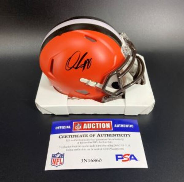 NFL - Browns Quinshon Judkins Signed Mini Helmet