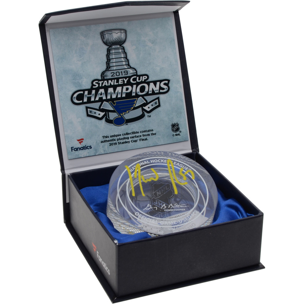 David Perron St. Louis Blues 2019 Stanley Cup Champions Autographed Crystal Hockey Puck Filled