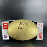 NFL - Colts Adonai Mitchell Signed Gold Composite Football