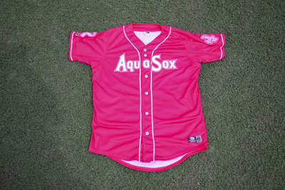 Game Worn and Autographed Everett AquaSox Jersey 33 Brock Moore. Size 48