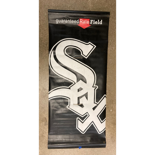 White Sox Current Old English Black Alternate Logo Banner - NOT MLB Authenticated
