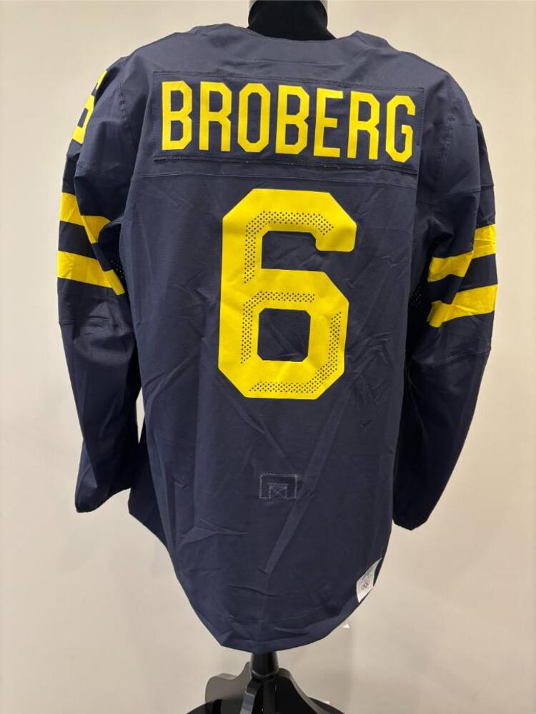 Philip Broberg Sweden Game Issued Blue Jersey as a part of the 2026 Milano Cortina Winter Games - Not Worn