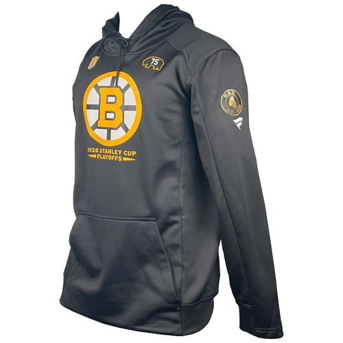 Photo of Team-Issued 2026 Playoffs Player-Worn Fanatics Bruins Hoodie - Lukas Reichel