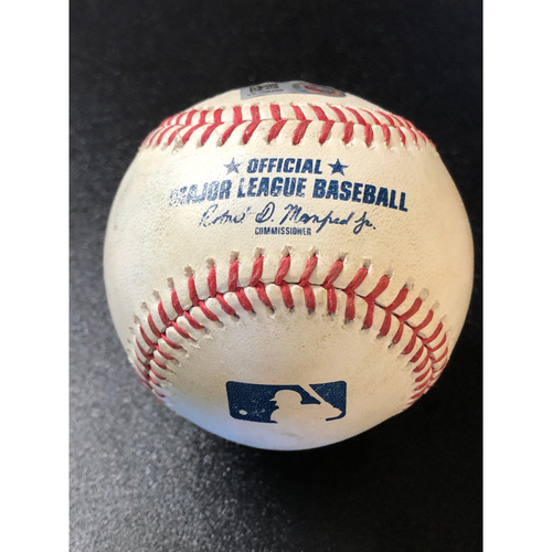 Game-Used Baseball - 2020 NLCS - Atlanta Braves vs. Los Angeles Dodgers - Game 1 - Pitcher: Dustin May, Batter: Marcell Ozuna (Double, Launch Speed: 104.7 MPH) - Top 8