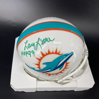 HOF - Dolphins Larry Little Signed Mini Helmet with "HOF 93" I...