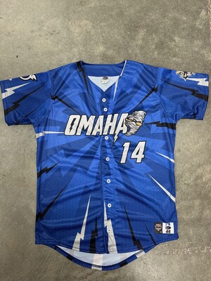 Autographed Game Worn Omaha Storm Chasers Marvel Defenders of the Diamond #14 Austin Nola Jersey