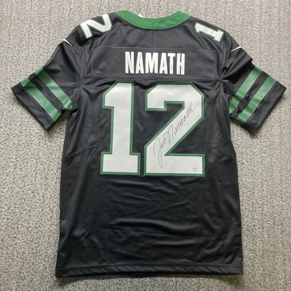 NFL - Jets Joe Namath Signed Alternate Black Replica Jersey Size Small