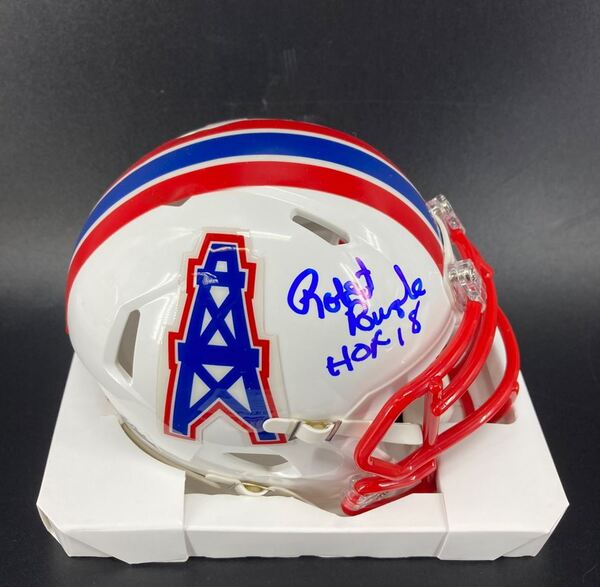 HOF - Oilers Robert Brazile Signed Mini Helmet