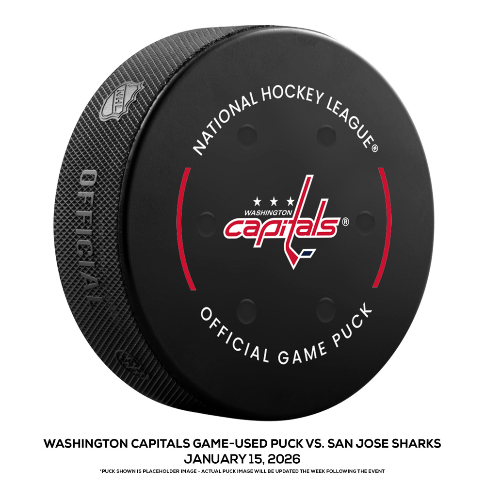 Washington Capitals Game-Used Puck vs. San Jose Sharks on January 15, 2026