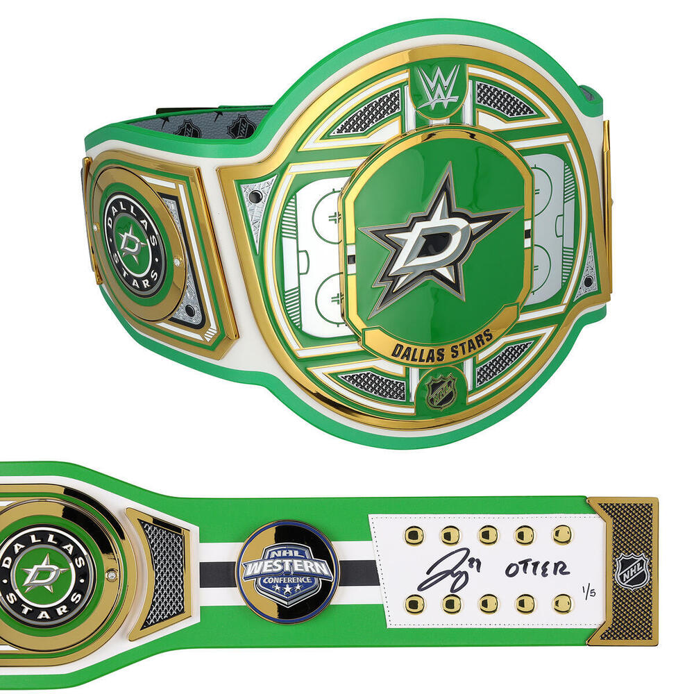 Jake Oettinger Dallas Stars Autographed WWE Legacy Title Belt with 